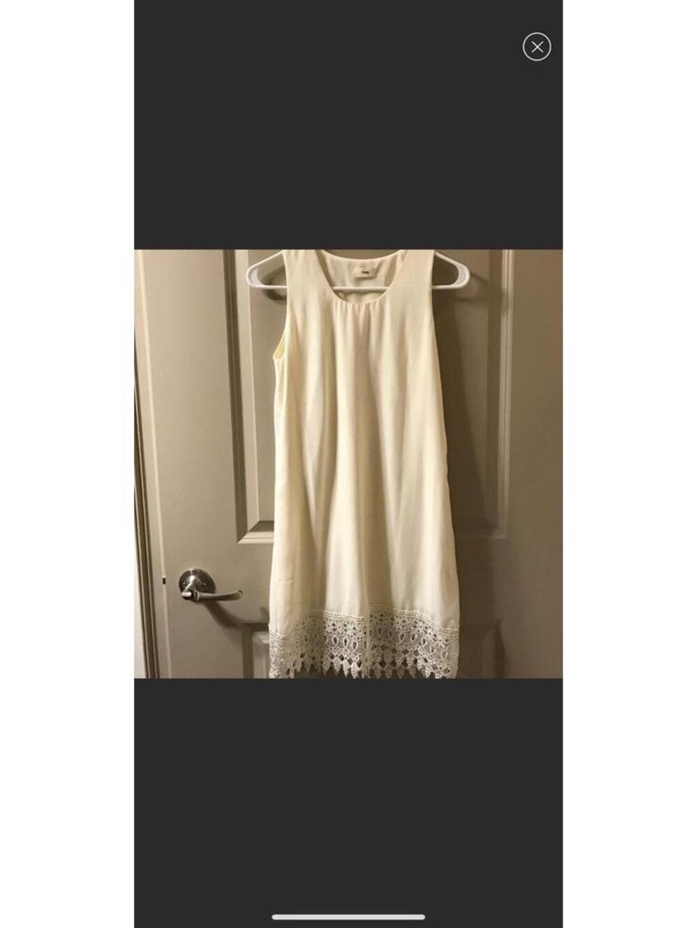 Tobi Creme Dress w/ Lace Bottom
